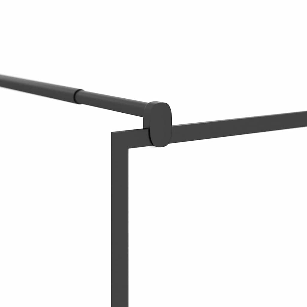 brusevæg 90x195 cm matteret sikkerhedsglas sort