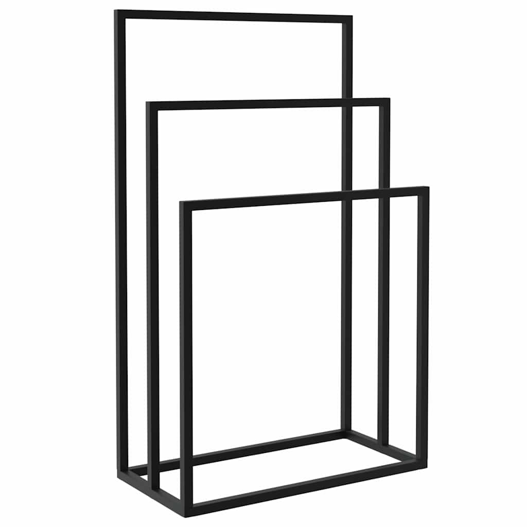 fritstående håndklædeholder 48x24x79 cm jern sort