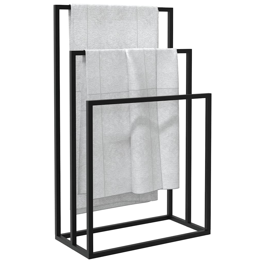 fritstående håndklædeholder 48x24x79 cm jern sort