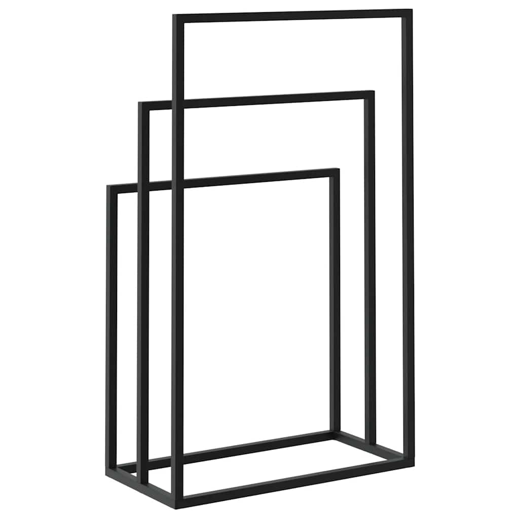 fritstående håndklædeholder 48x24x79 cm jern sort