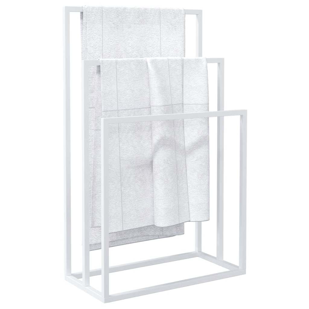 fritstående håndklædeholder 48x24x79 cm jern hvid