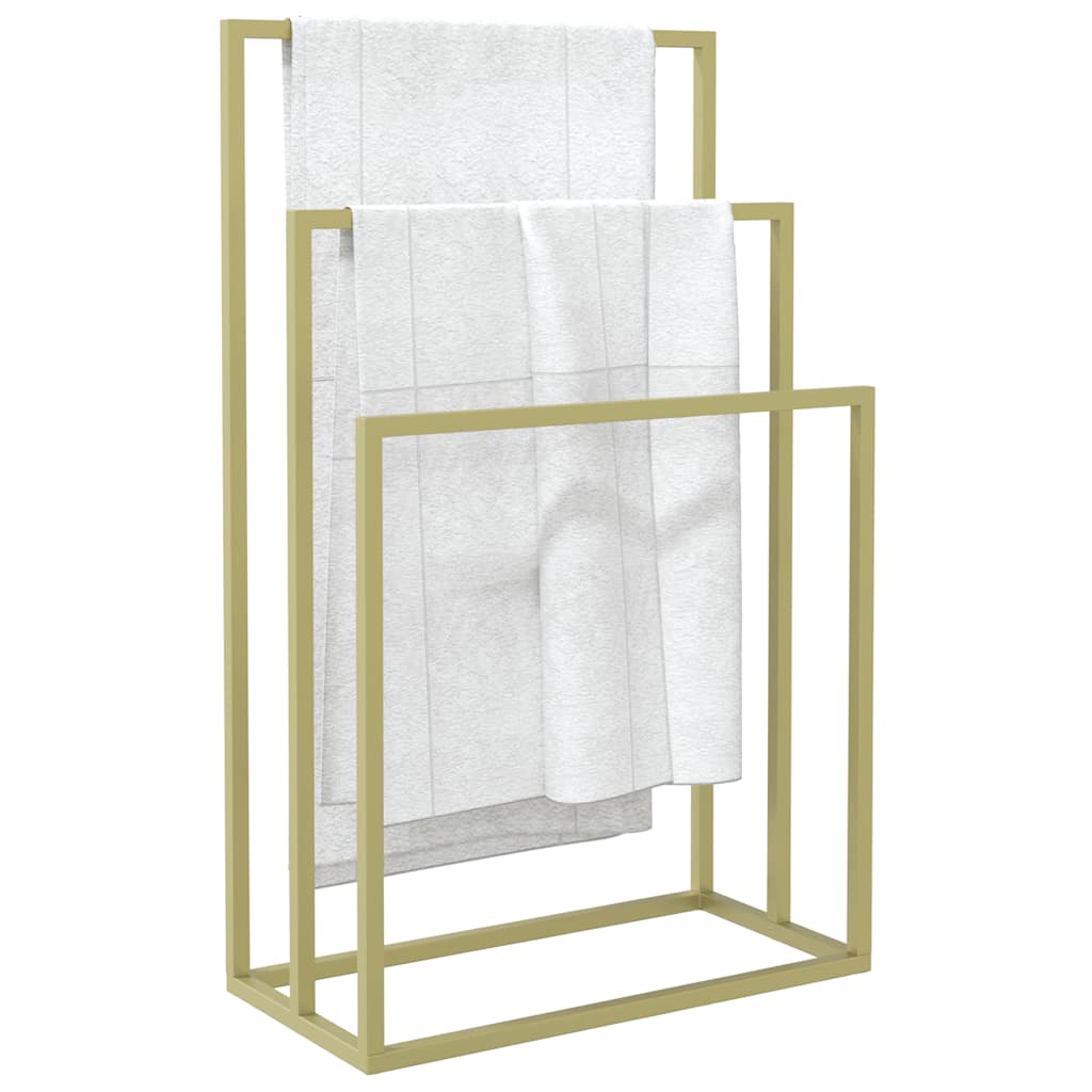 fritstående håndklædeholder 48x24x79 cm jern guldfarvet