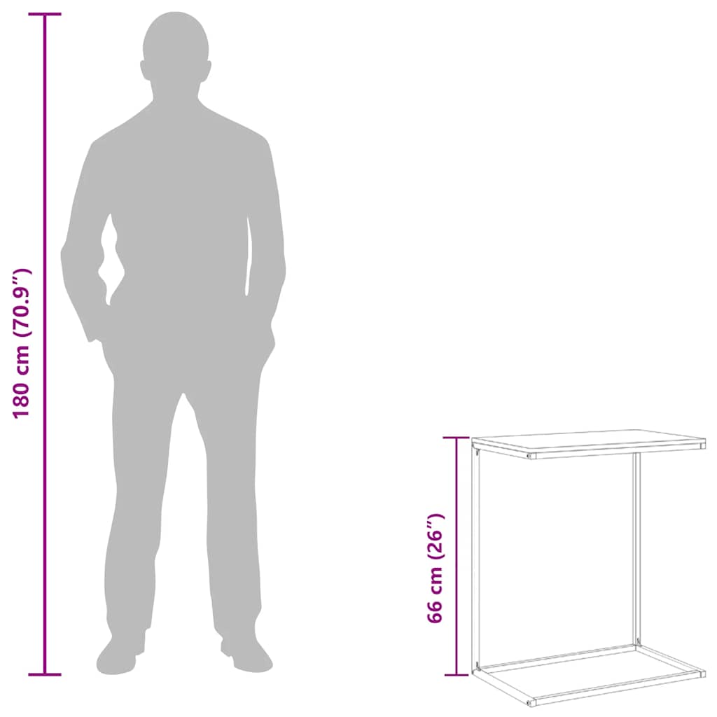 sidebord 55x35x66 cm konstrueret træ hvid