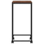 sidebord med hjul 40x30x63,5 cm konstrueret træ sort