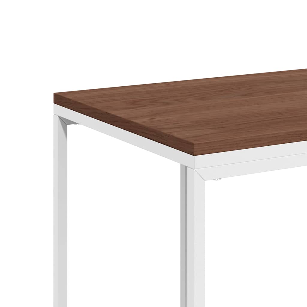 sidebord med hjul 40x30x63,5 cm konstrueret træ hvid