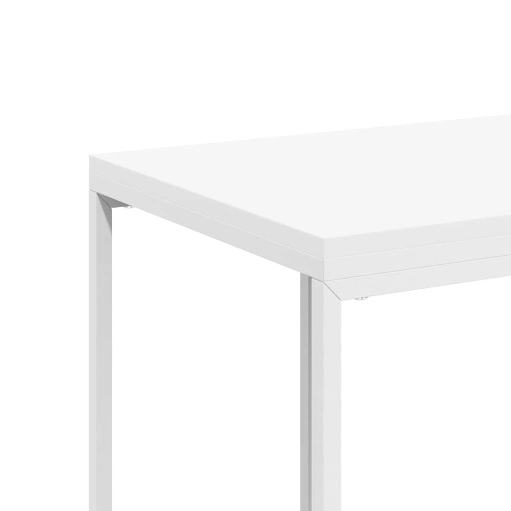 sidebord med hjul 40x30x63,5 cm konstrueret træ hvid