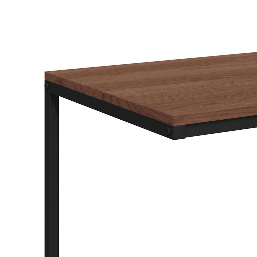 sidebord med hjul 55x35x70 cm konstrueret træ sort