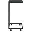 sidebord med hjul 55x35x70 cm konstrueret træ sort