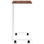 sidebord med hjul 55x35x70 cm konstrueret træ hvid