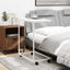 sidebord med hjul 55x35x70 cm konstrueret træ hvid
