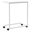 sidebord med hjul 55x35x70 cm konstrueret træ hvid