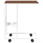 sidebord med hjul 55x36x63,5 cm konstrueret træ hvid