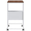 sidebord med hjul 55x36x63,5 cm konstrueret træ hvid
