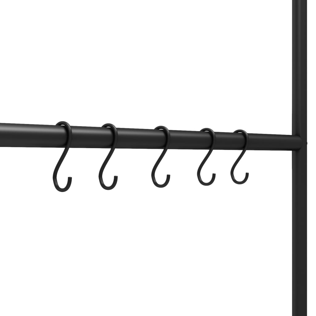 håndklædestativ med stige og 5 niveauer sort 58x175 cm jern