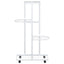 blomsterstativ 4 niveauer med hjul 44x23x80 cm jern hvid