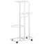blomsterstativ 4 niveauer med hjul 44x23x80 cm jern hvid