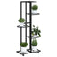 blomsterstativ 5 niveauer med hjul 44x23x100 cm jern sort