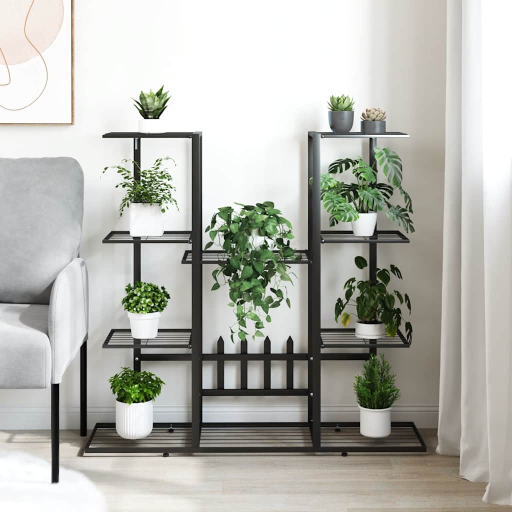 blomsterstativ 94,5x25x89 cm jern sort