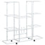blomsterstativ med hjul 94,5x24,5x91,5 cm jern hvid