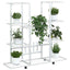 blomsterstativ med hjul 94,5x24,5x91,5 cm jern hvid