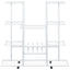 blomsterstativ med hjul 94,5x24,5x91,5 cm jern hvid