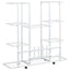 blomsterstativ med hjul 94,5x24,5x91,5 cm jern hvid
