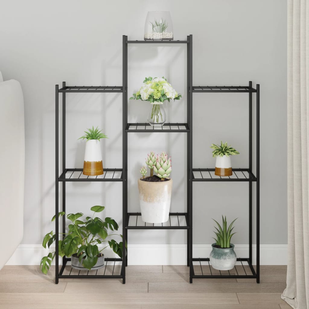 blomsterstativ 85x25x100 cm jern sort