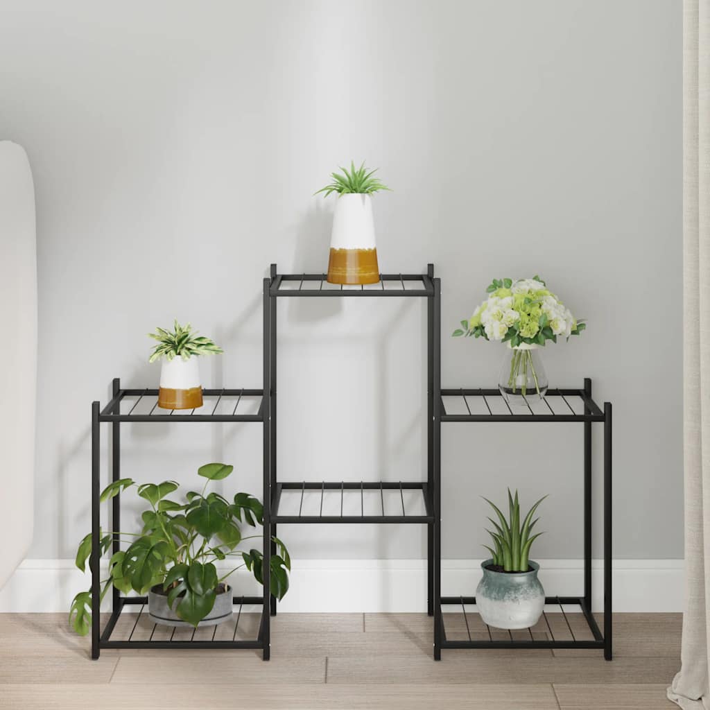 blomsterstativ 83x25x60 cm jern sort