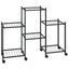 blomsterstativ med hjul 83x25x63,5 cm jern sort
