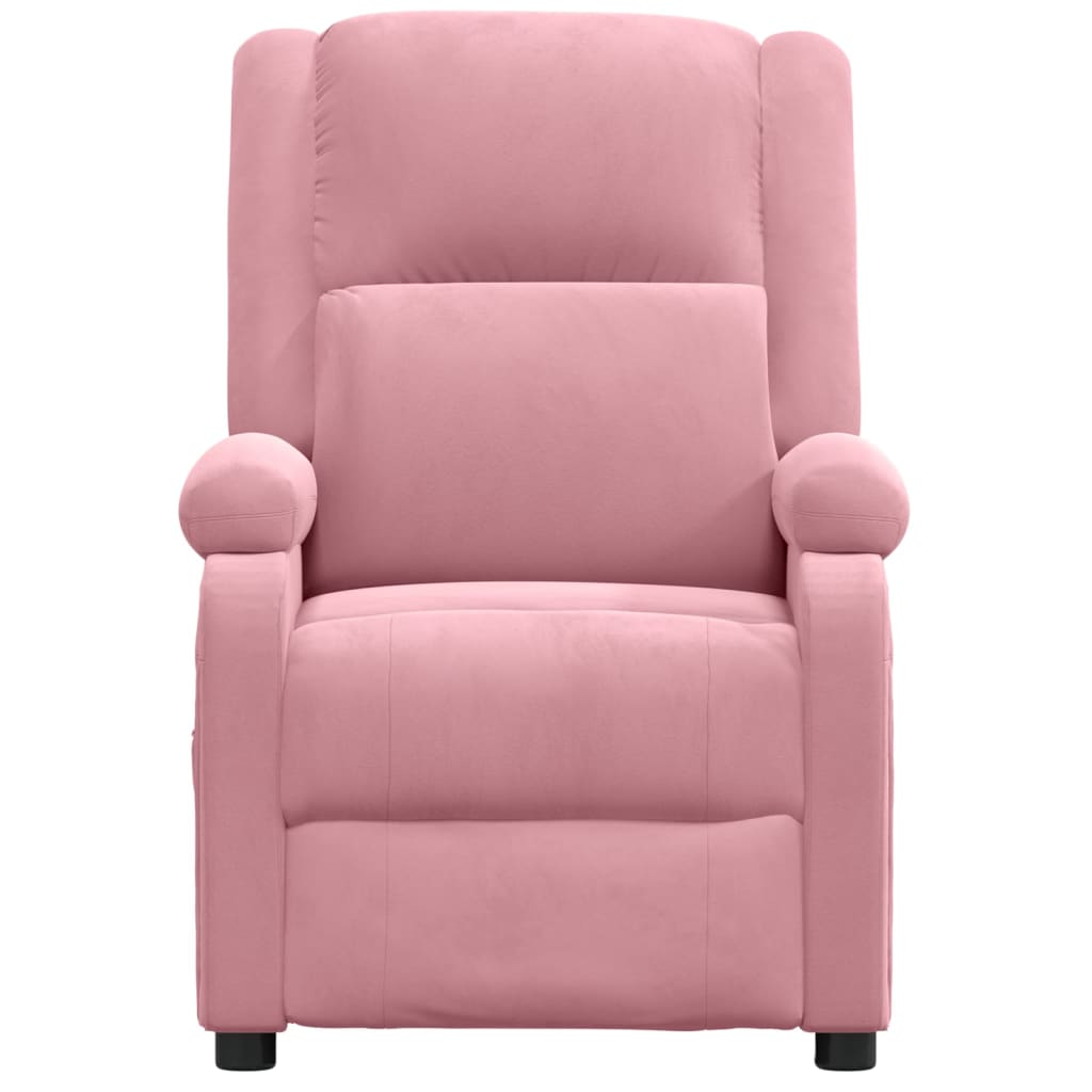 eldrevet massagestol fløjl pink