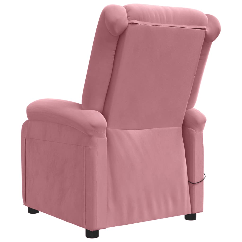 eldrevet massagestol fløjl pink