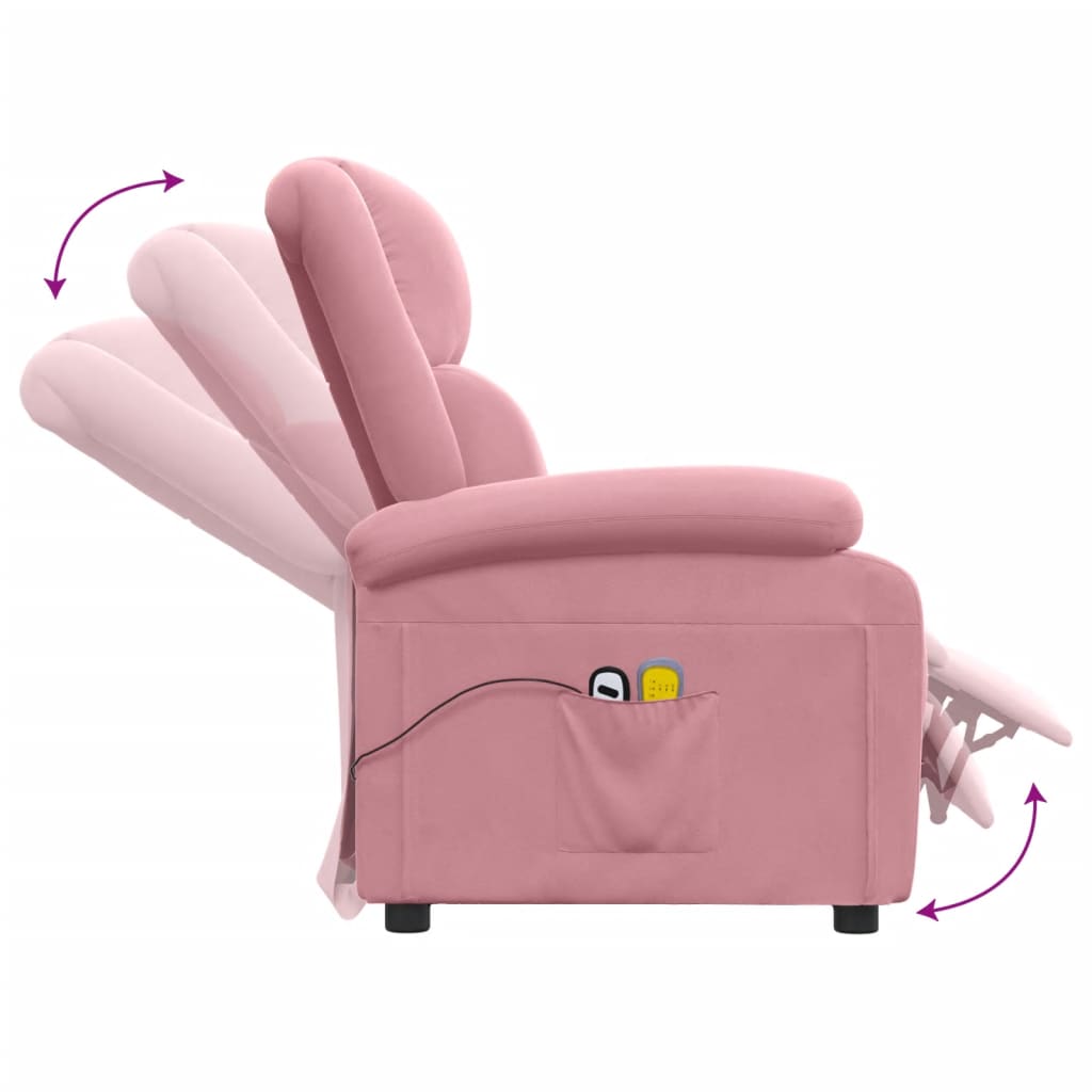 eldrevet massagestol fløjl pink