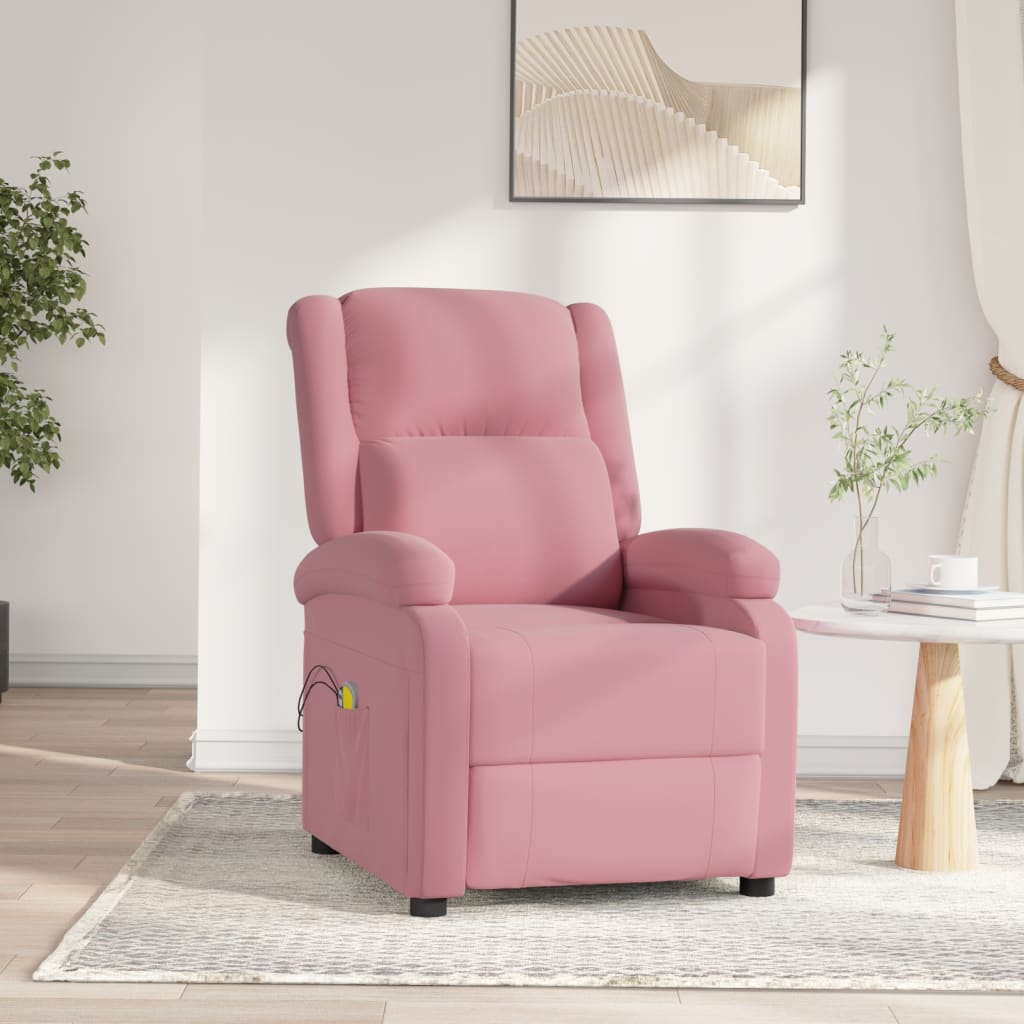 eldrevet massagestol fløjl pink