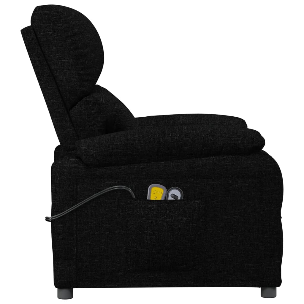 eldrevet massagestol stof sort