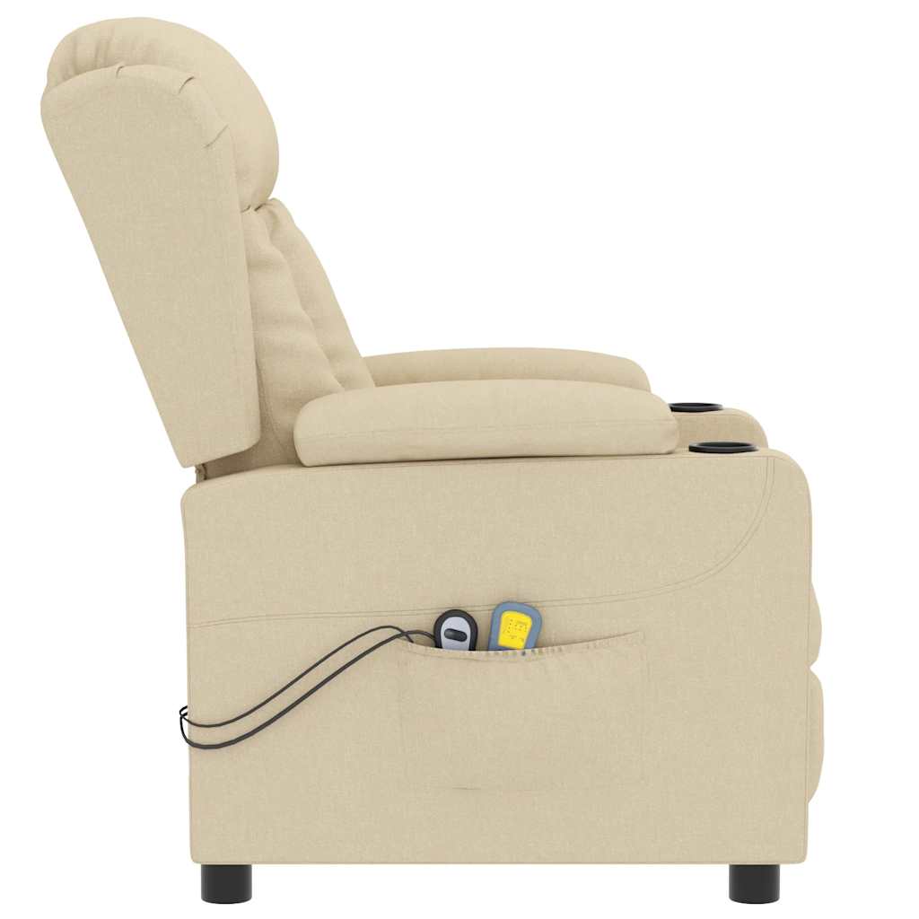 eldrevet massagestol stof cremefarvet