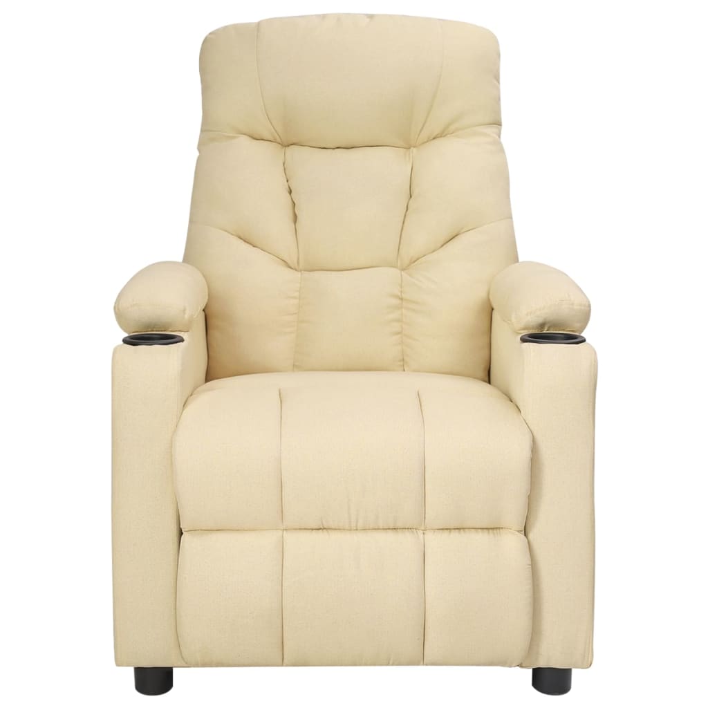 eldrevet massagestol stof cremefarvet