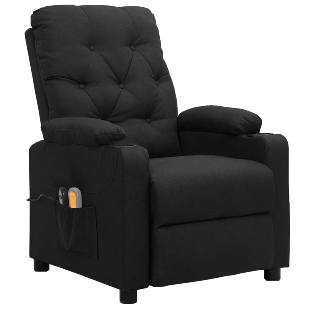 eldrevet massagestol stof sort