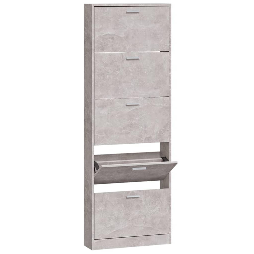 skoskab 59x17x169 cm konstrueret træ betongrå