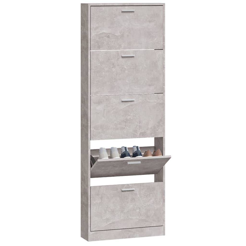 skoskab 59x17x169 cm konstrueret træ betongrå