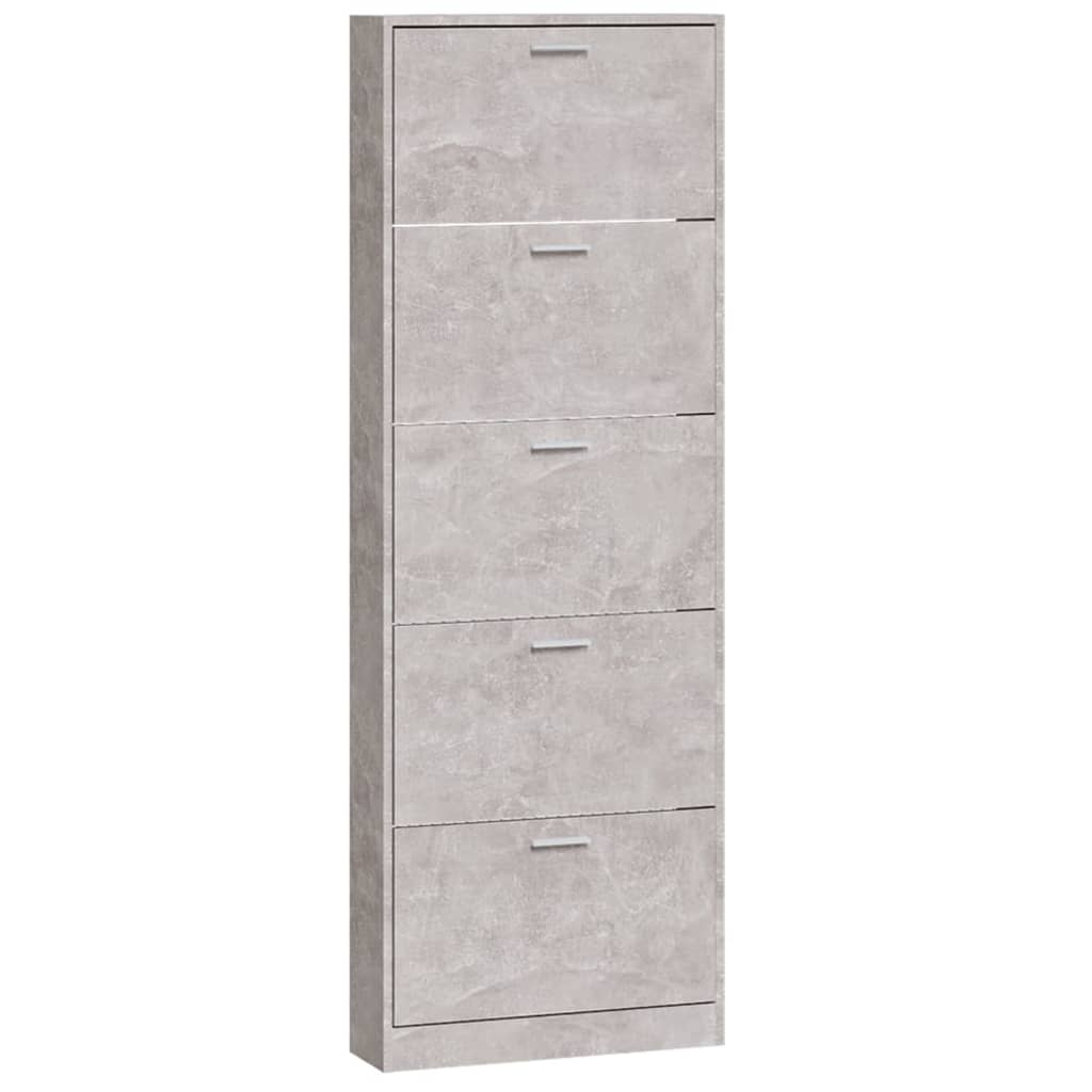 skoskab 59x17x169 cm konstrueret træ betongrå