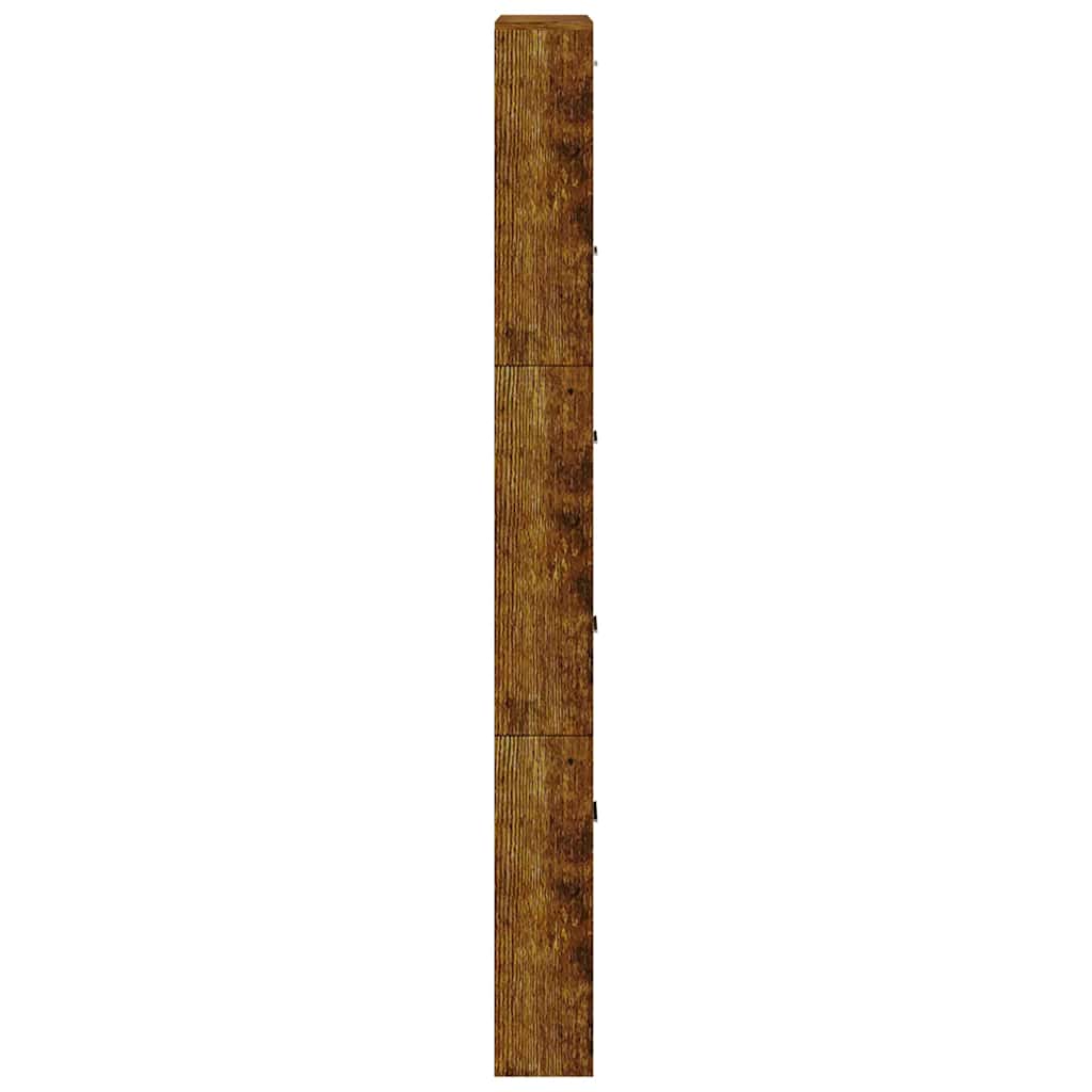 skoskab 59x17x169 cm konstrueret træ røget egetræsfarve