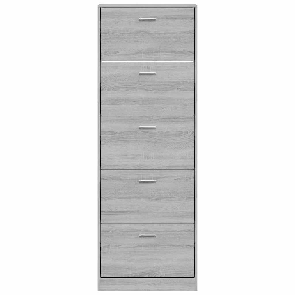skoskab 59x17x169 cm konstrueret træ grå sonoma-eg