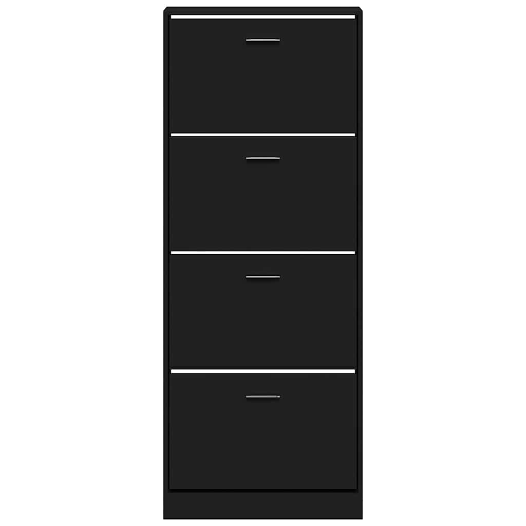 skoskab 59x17x150 cm konstrueret træ sort