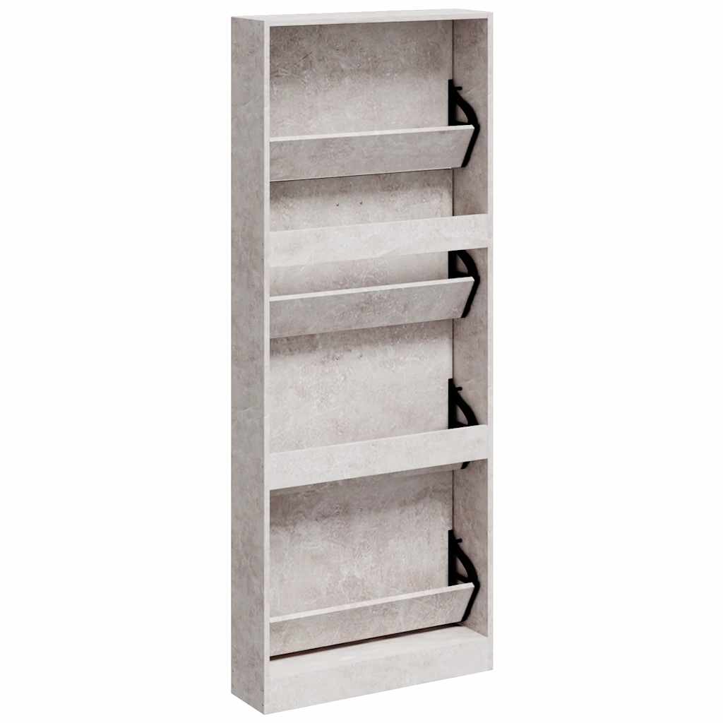 skoskab 59x17x150 cm konstrueret træ betongrå