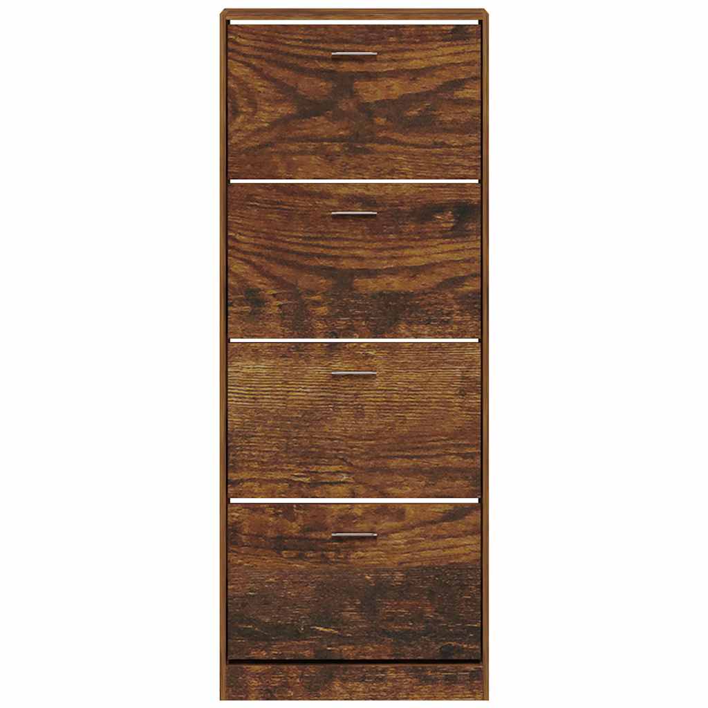 skoskab 59x17x150 cm konstrueret træ røget egetræsfarve
