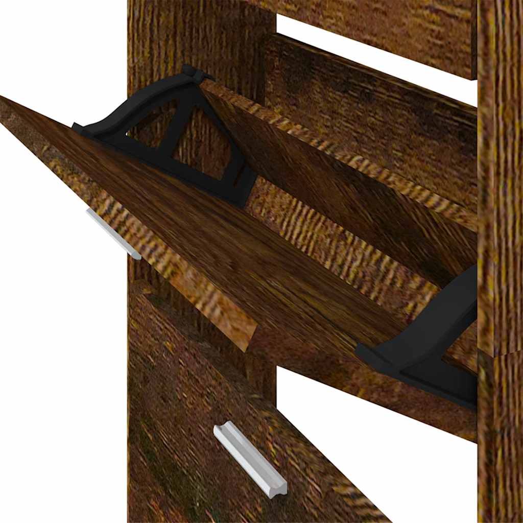 skoskab 59x17x150 cm konstrueret træ røget egetræsfarve