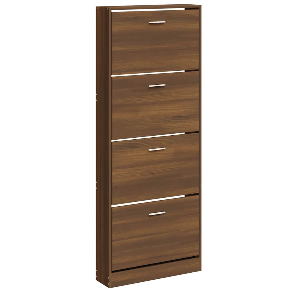 skoskab 59x17x150 cm konstrueret træ brun egetræsfarve