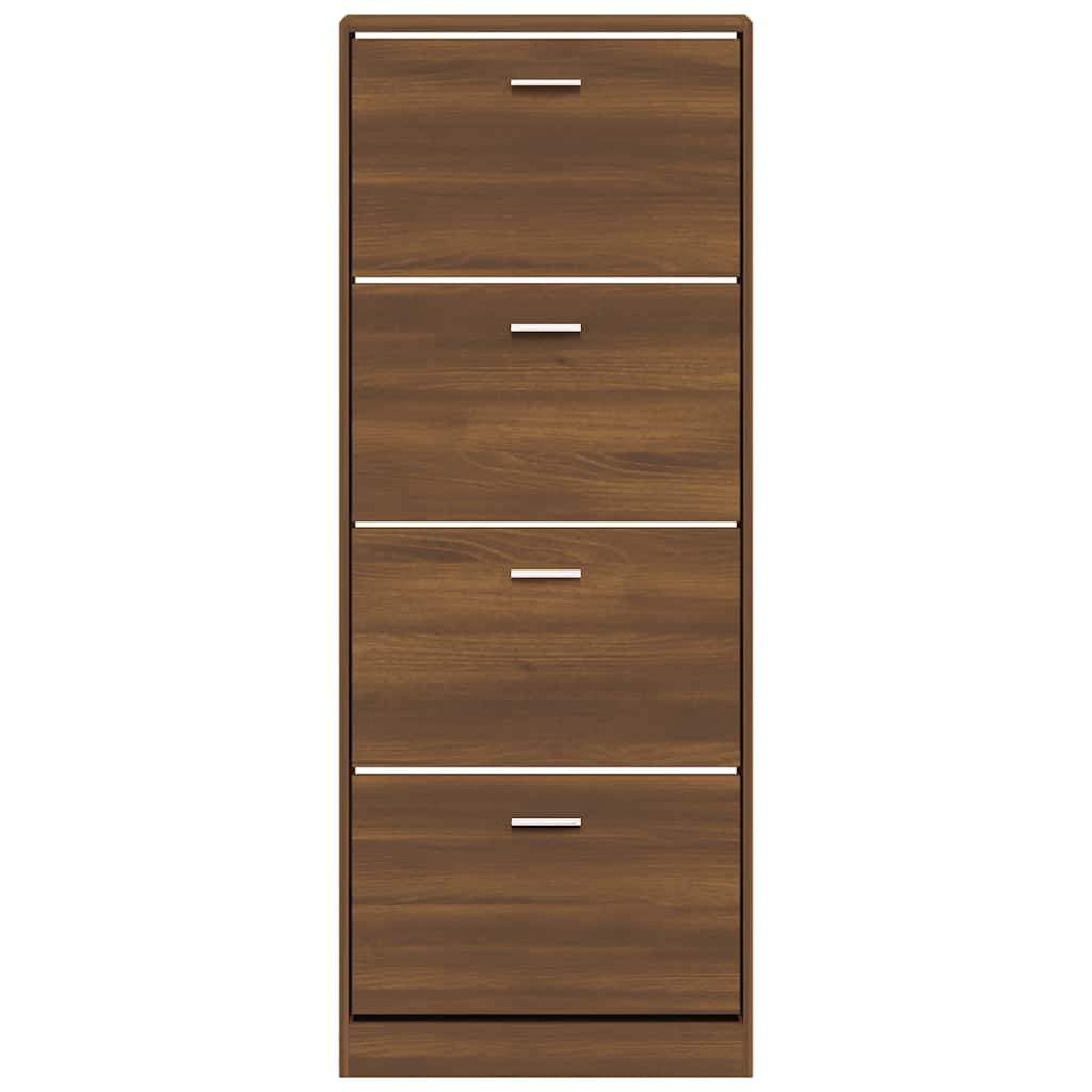 skoskab 59x17x150 cm konstrueret træ brun egetræsfarve