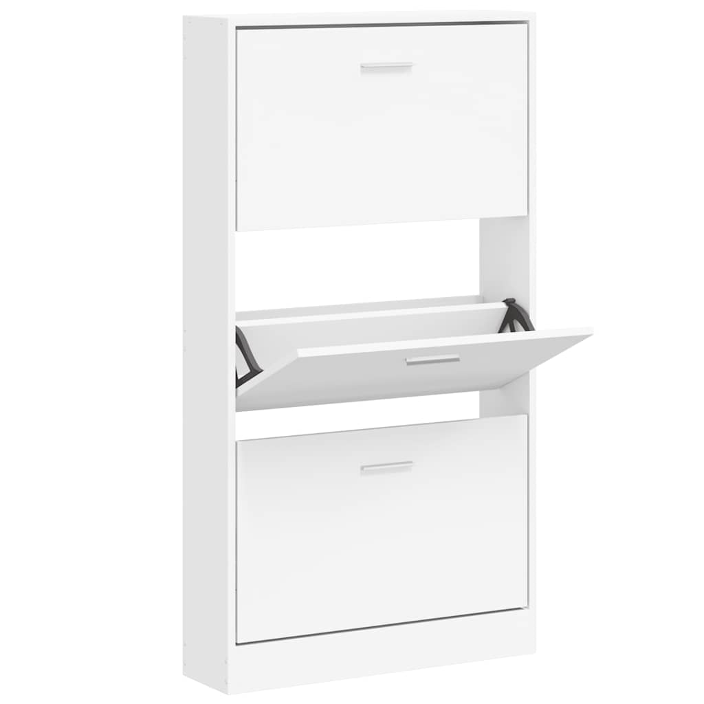skoskab hvid 59x17x108 cm konstrueret træ
