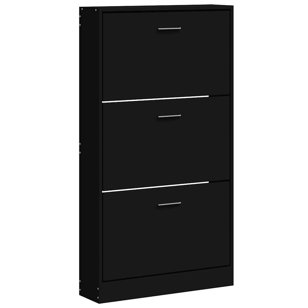 skoskab 59x17x108 cm konstrueret træ sort